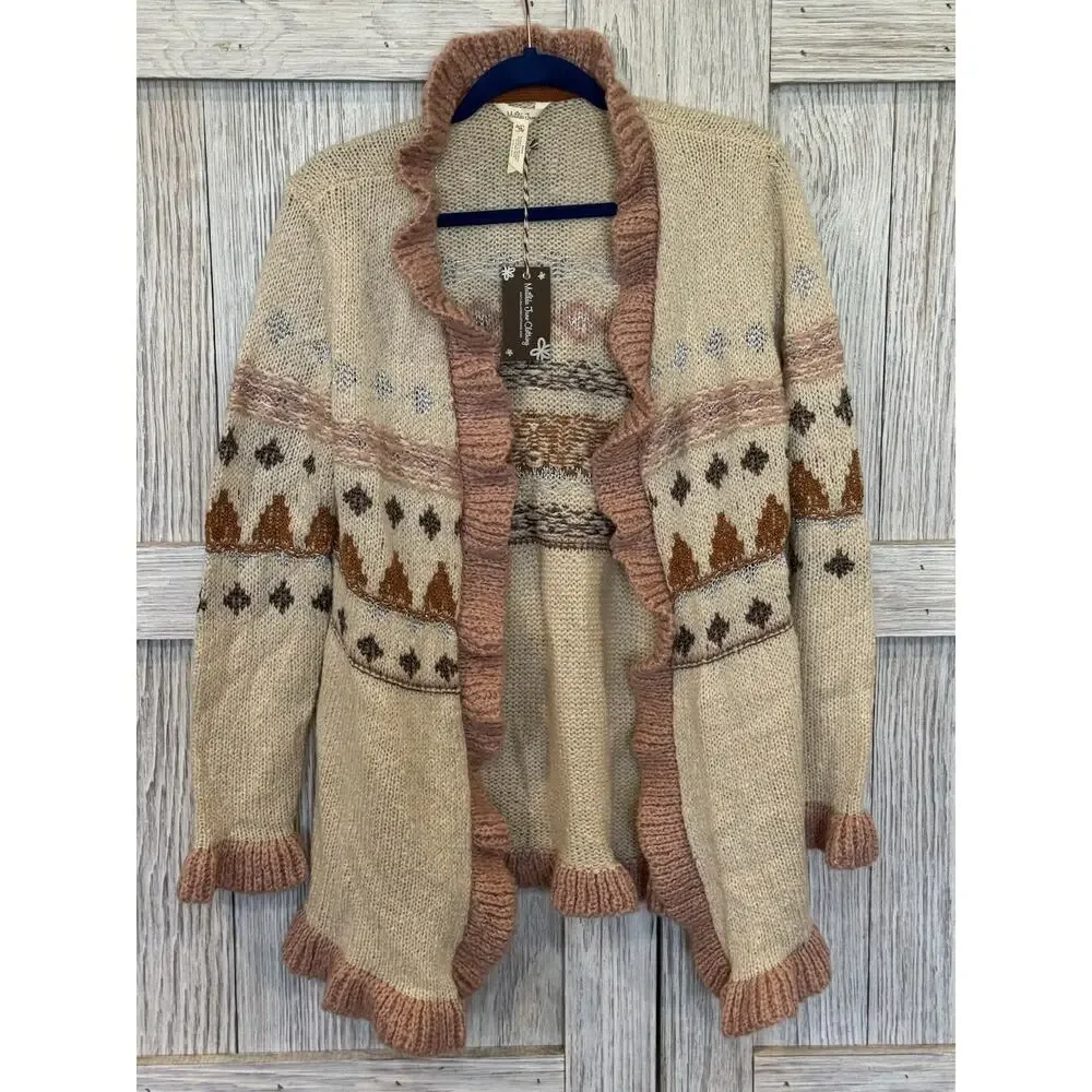 Matilda Jane Just Imagine Stephanie Women Cardigan Sweater Sz M Wool Blend - Picture 6 of 7